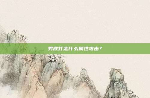 男散打走什么属性攻击?