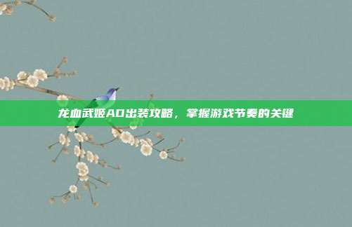 龙血武姬AD出装攻略,掌握游戏节奏的关键