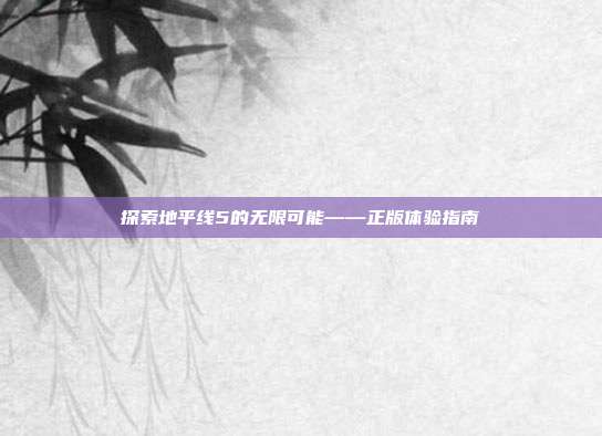 探索地平线5的无限可能——正版体验指南