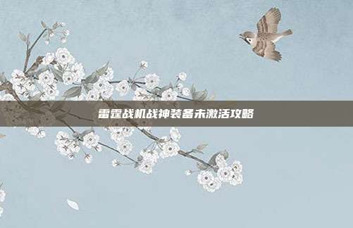 雷霆战机战神装备未激活攻略