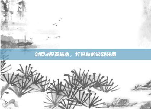 剑网3配置指南,打造你的游戏装备