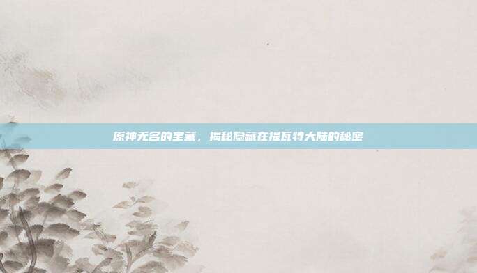 原神无名的宝藏，揭秘隐藏在提瓦特大陆的秘密