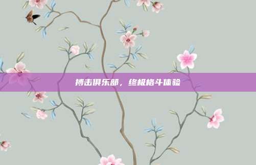 搏击俱乐部，终极格斗体验