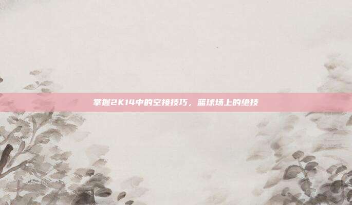 掌握2K14中的空接技巧，篮球场上的绝技