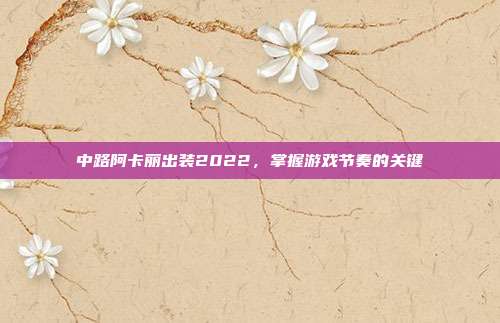 中路阿卡丽出装2022，掌握游戏节奏的关键