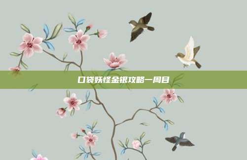 口袋妖怪金银攻略一周目