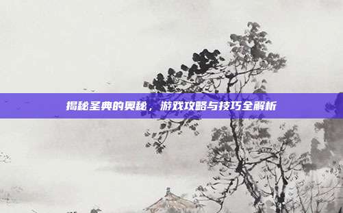 揭秘圣典的奥秘，游戏攻略与技巧全解析
