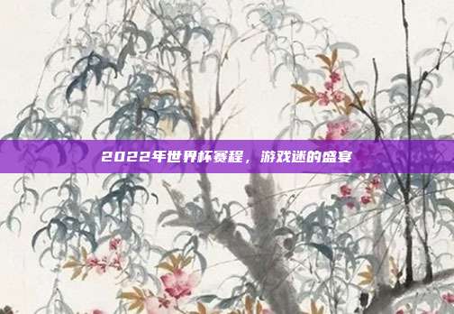 2022年世界杯赛程,游戏迷的盛宴