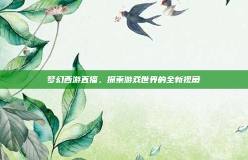 梦幻西游直播，探索游戏世界的全新视角