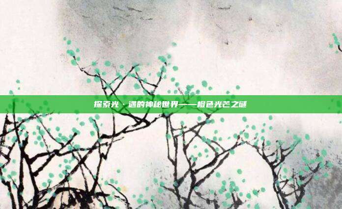 探索光·遇的神秘世界——橙色光芒之谜