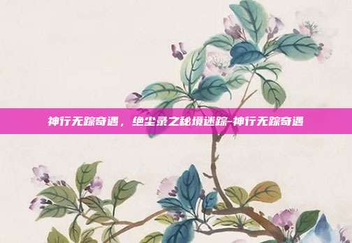 神行无踪奇遇，绝尘录之秘境迷踪-神行无踪奇遇