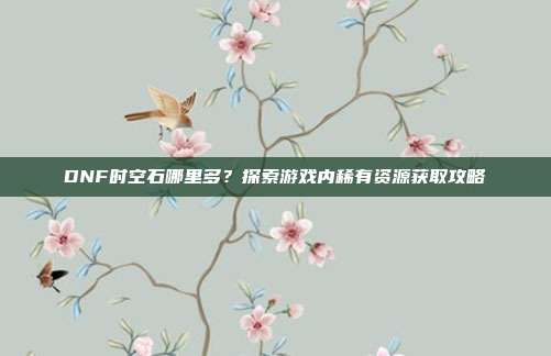 DNF时空石哪里多？探索游戏内稀有资源获取攻略