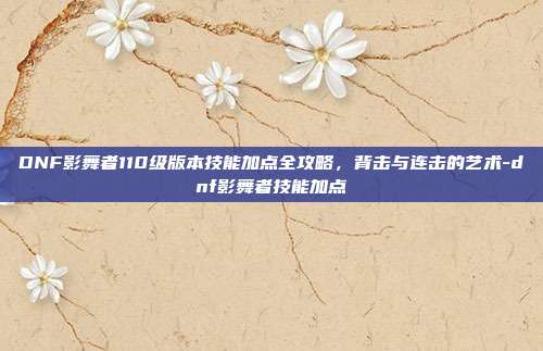 DNF影舞者110级版本技能加点全攻略，背击与连击的艺术-dnf影舞者技能加点