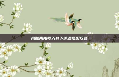 揭秘阴阳师天井下御魂搭配攻略