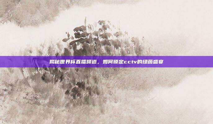 揭秘世界杯直播频道，如何锁定cctv的绿茵盛宴