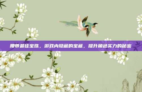 腰带最佳宝珠，游戏内隐藏的宝藏，提升角色实力的秘密