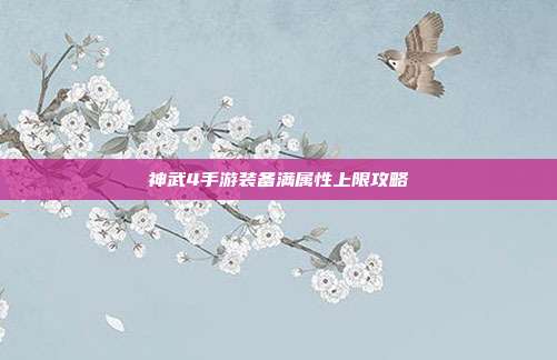 神武4手游装备满属性上限攻略
