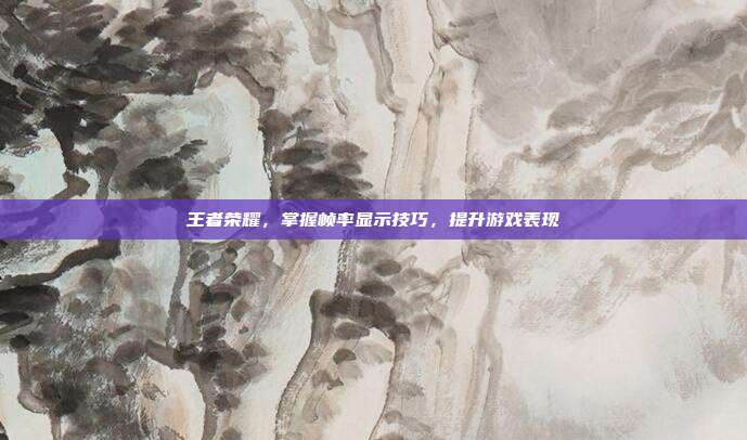王者荣耀,掌握帧率显示技巧,提升游戏表现