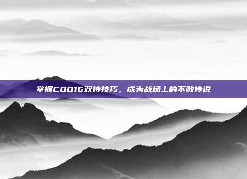 掌握COD16双持技巧，成为战场上的不败传说