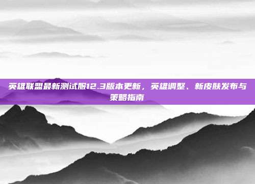 英雄联盟最新测试服12.3版本更新，英雄调整、新皮肤发布与策略指南