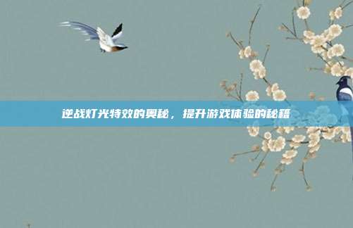 逆战灯光特效的奥秘，提升游戏体验的秘籍