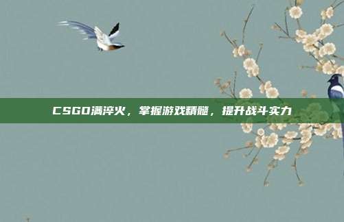 CSGO满淬火，掌握游戏精髓，提升战斗实力