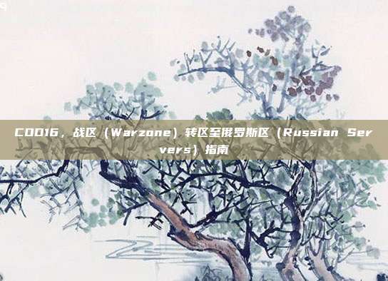 COD16，战区（Warzone）转区至俄罗斯区（Russian Servers）指南
