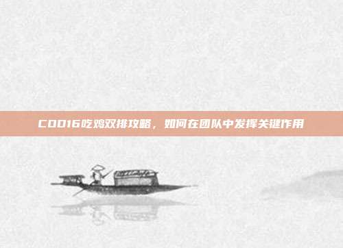 COD16吃鸡双排攻略，如何在团队中发挥关键作用
