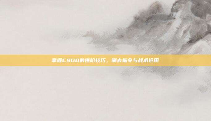 掌握CSGO的进阶技巧，删去指令与战术运用