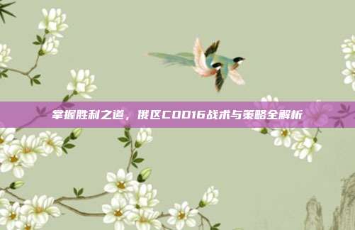掌握胜利之道，俄区COD16战术与策略全解析