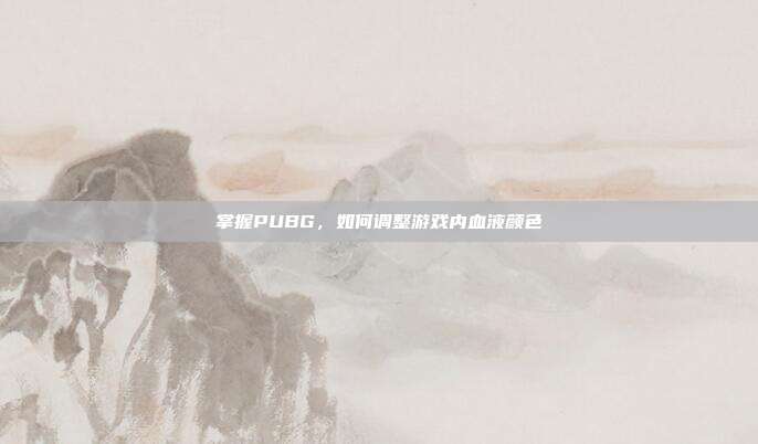 掌握PUBG，如何调整游戏内血液颜色