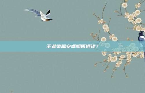 王者荣耀安卓如何退钱？