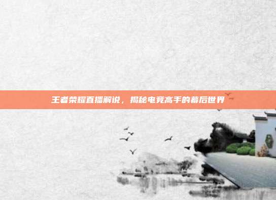 王者荣耀直播解说，揭秘电竞高手的幕后世界