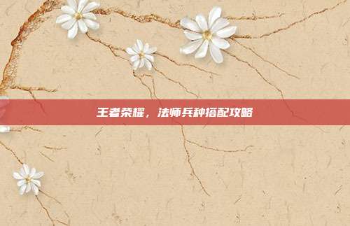 王者荣耀，法师兵种搭配攻略