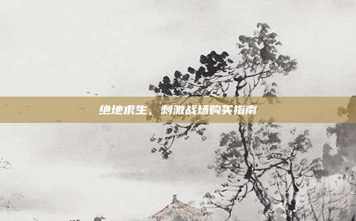 绝地求生，刺激战场购买指南