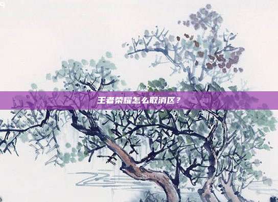 王者荣耀怎么取消区？