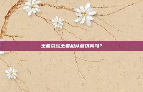王者荣耀王者组队要求高吗？