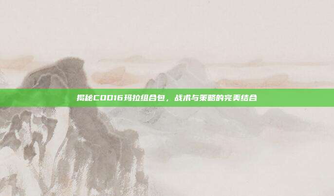 揭秘COD16玛拉组合包，战术与策略的完美结合