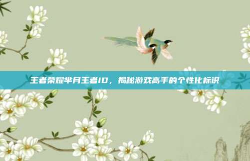 王者荣耀芈月王者ID，揭秘游戏高手的个性化标识