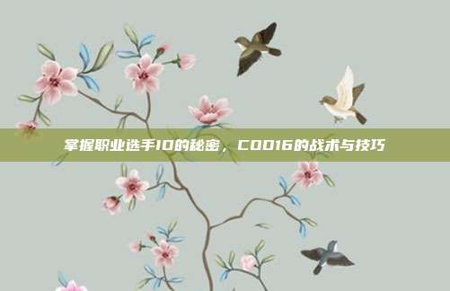 掌握职业选手ID的秘密，COD16的战术与技巧