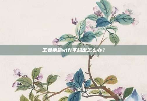 王者荣耀wifi不稳定怎么办？