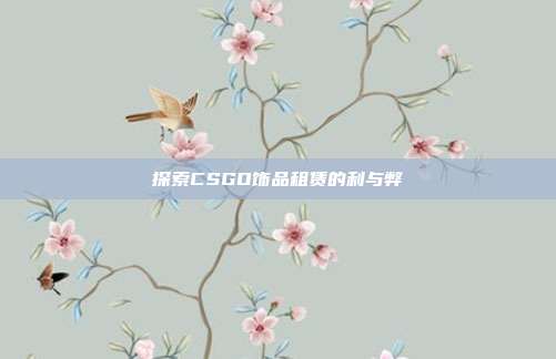 探索CSGO饰品租赁的利与弊