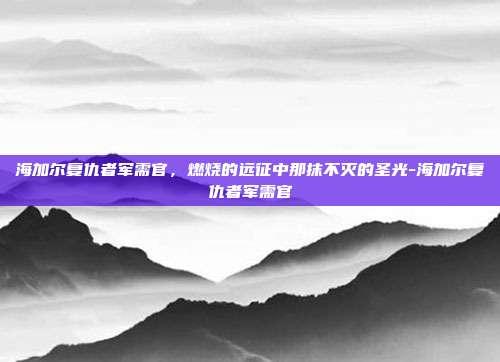 海加尔复仇者军需官，燃烧的远征中那抹不灭的圣光-海加尔复仇者军需官