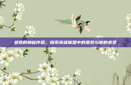 亚索的神秘伴侣，探索英雄联盟中的亚索与他的老婆
