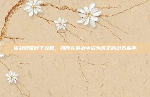 逆战亚军胖子攻略，如何在逆战中成为真正的游戏高手