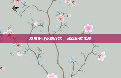 掌握逆战高清技巧，畅享游戏乐趣