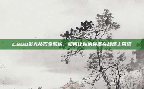 CSGO发光技巧全解析，如何让你的装备在战场上闪耀