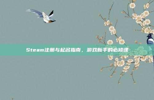 Steam注册与起名指南，游戏新手的必修课