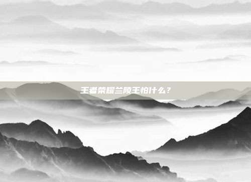 王者荣耀兰陵王怕什么？