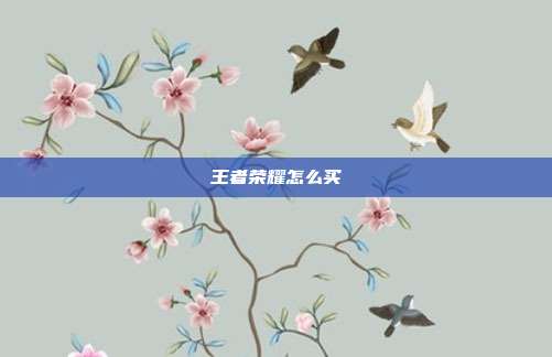 王者荣耀怎么买